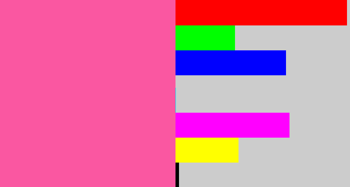 Hex color #fa57a1 - medium pink