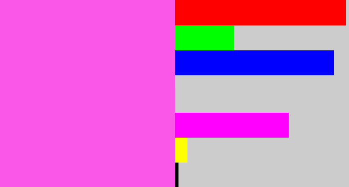 Hex color #fa57e8 - candy pink