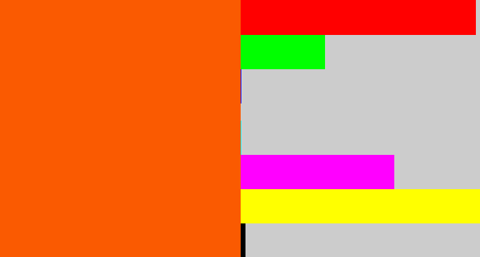 Hex color #fa5a01 - bright orange