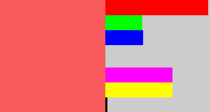 Hex color #fa5a5b - grapefruit