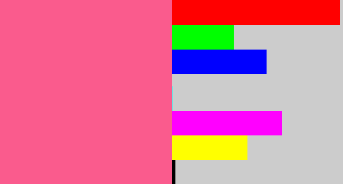 Hex color #fa5b8d - medium pink