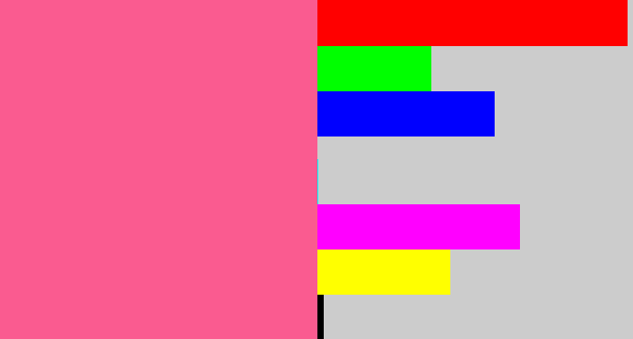 Hex color #fa5b90 - medium pink