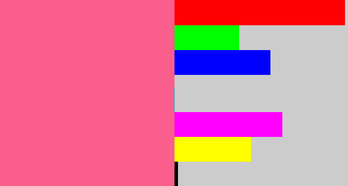 Hex color #fa5e8c - rosy pink