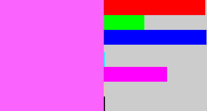 Hex color #fa63fd - violet pink