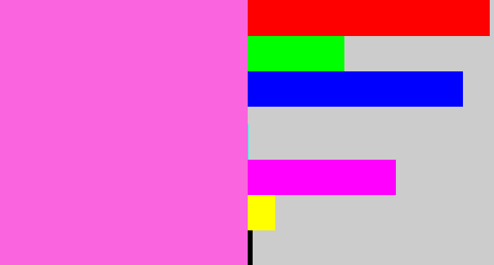 Hex color #fa64de - candy pink