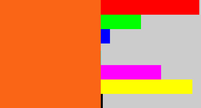 Hex color #fa6516 - orange