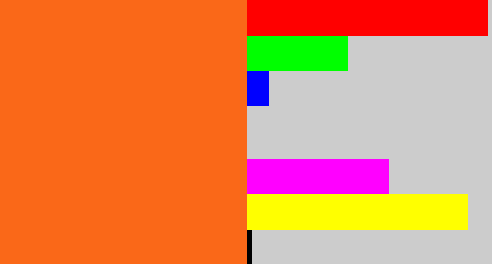 Hex color #fa6818 - orange