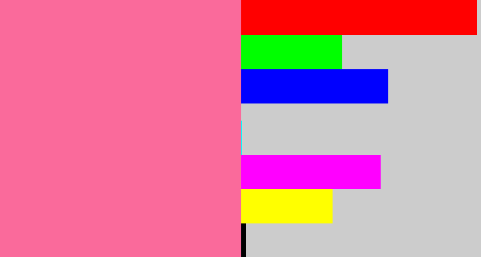 Hex color #fa6a9b - medium pink