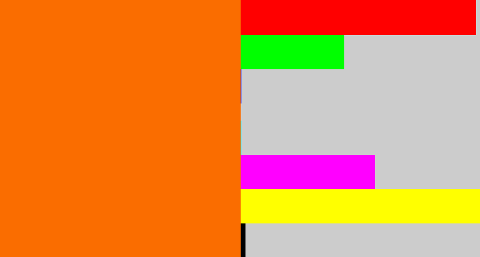 Hex color #fa6d00 - orange