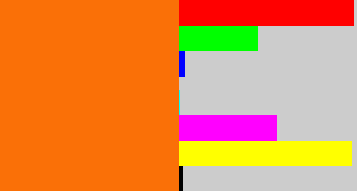 Hex color #fa7007 - orange