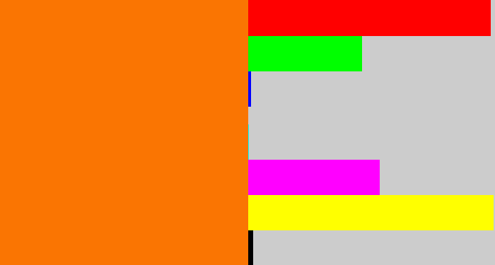 Hex color #fa7502 - orange