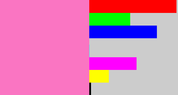 Hex color #fa75c2 - pink