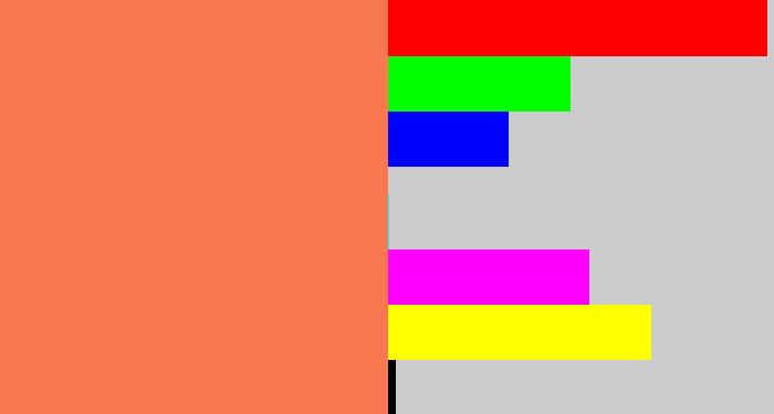 Hex color #fa784f - melon