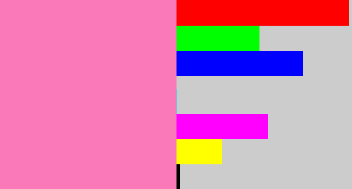 Hex color #fa79b8 - pink