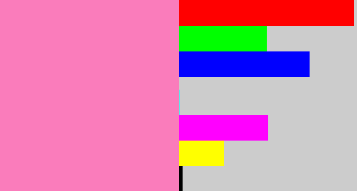 Hex color #fa7cbb - pink