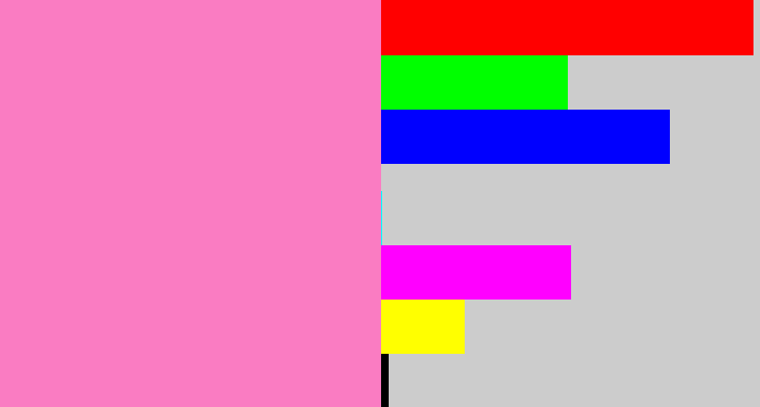 Hex color #fa7cc2 - pink