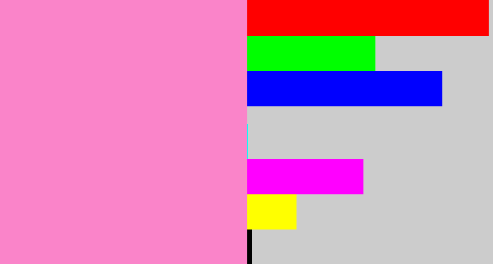 Hex color #fa84c9 - bubblegum pink