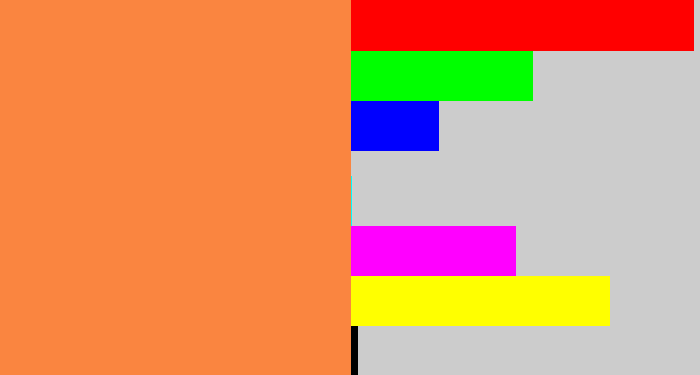 Hex color #fa8540 - orangish