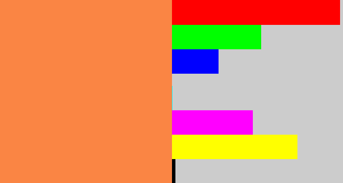 Hex color #fa8544 - orangish