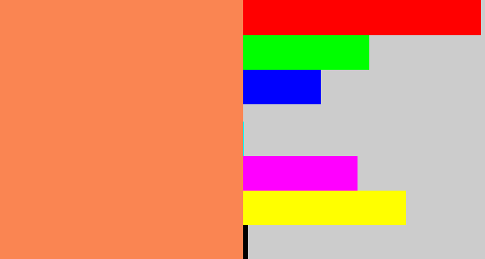 Hex color #fa8552 - orangish