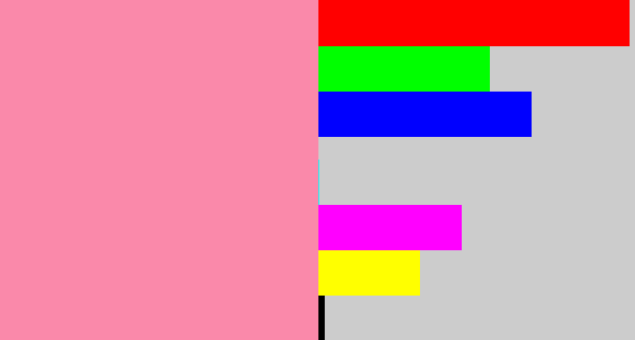 Hex color #fa89aa - pinky