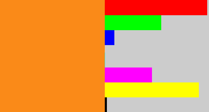 Hex color #fa8a18 - tangerine