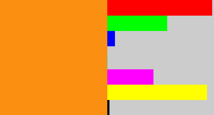 Hex color #fa8f11 - tangerine