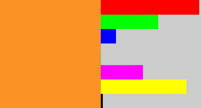 Hex color #fa9225 - mango