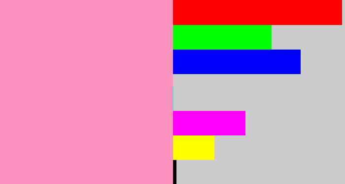 Hex color #fa92bd - pink
