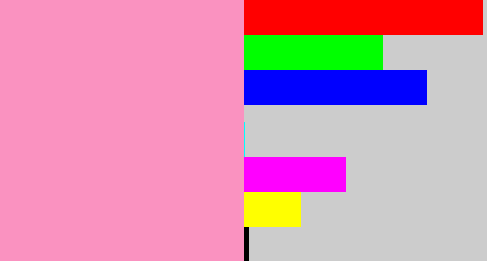 Hex color #fa92c0 - pink