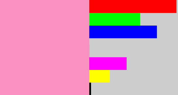 Hex color #fa92c1 - pink