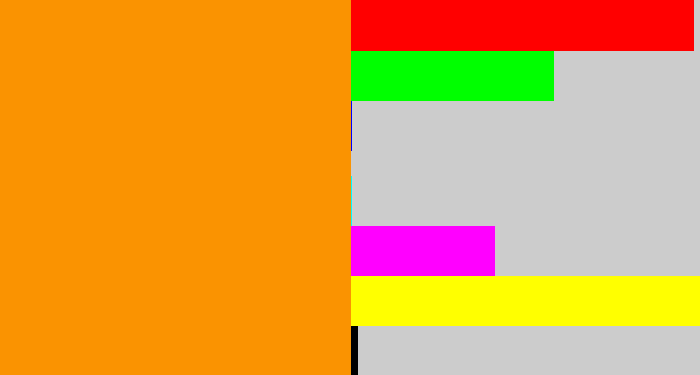 Hex color #fa9301 - tangerine