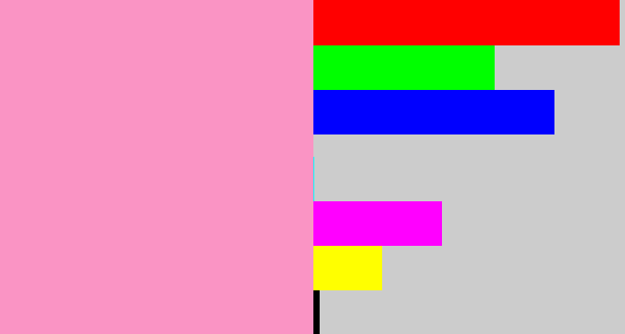 Hex color #fa94c4 - bubblegum pink