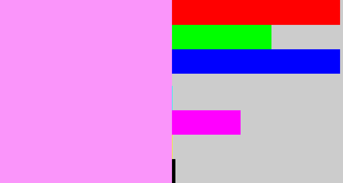 Hex color #fa95fa - purply pink