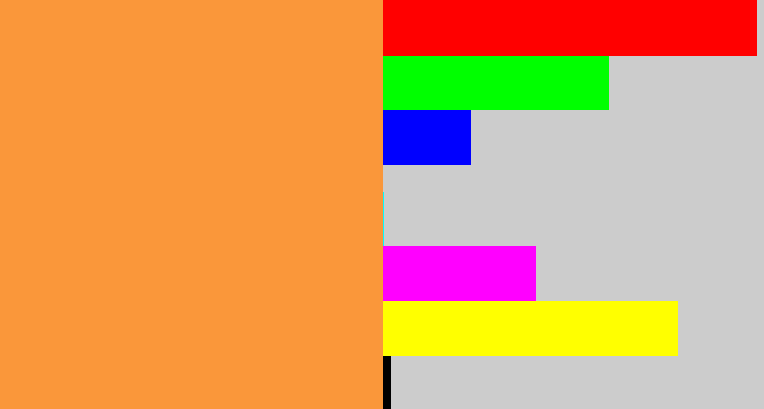 Hex color #fa973a - orangeish