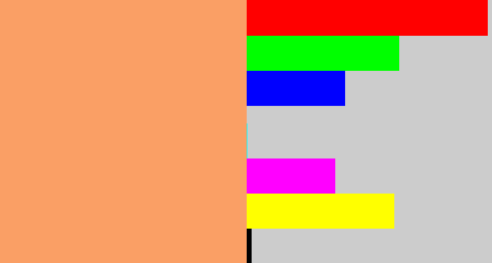 Hex color #fa9f65 - pale orange