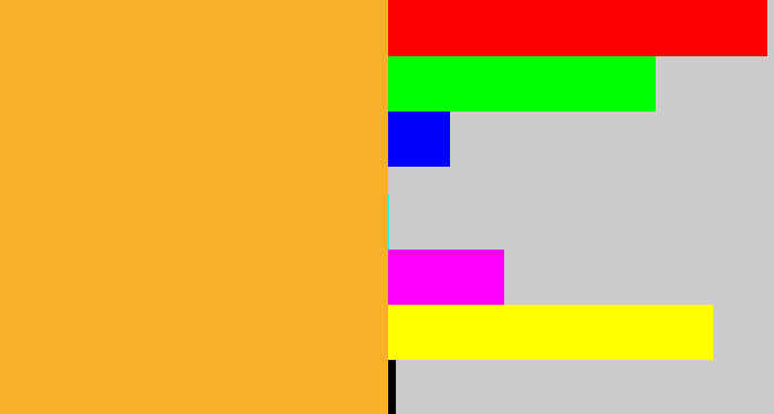 Hex color #faaf28 - mango