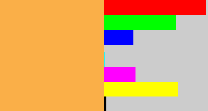 Hex color #faaf48 - butterscotch