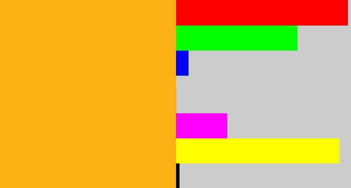Hex color #fab111 - yellowish orange