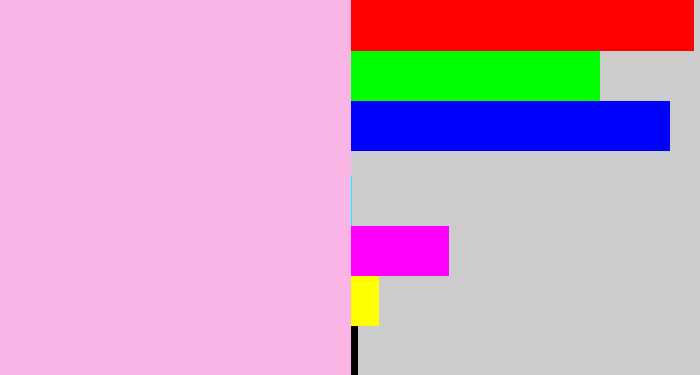 Hex color #fab5e7 - powder pink