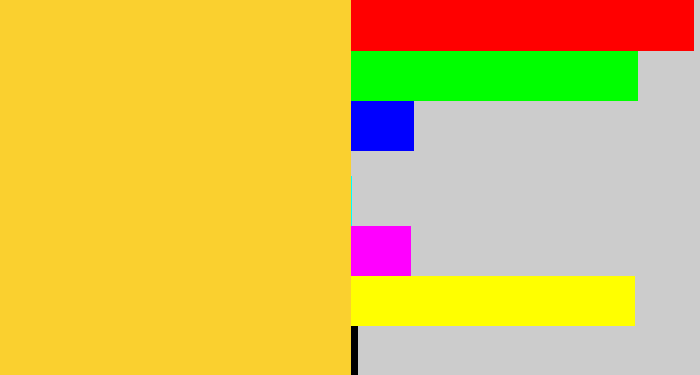 Hex color #fad02f - sun yellow