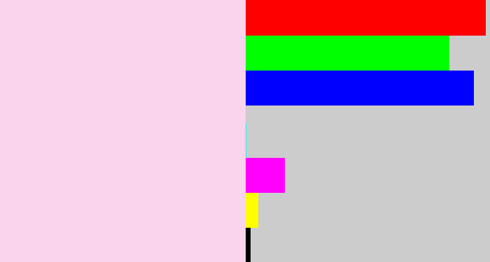 Hex color #fad3ed - light pink