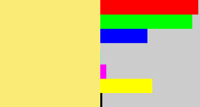 Hex color #faeb77 - sandy yellow