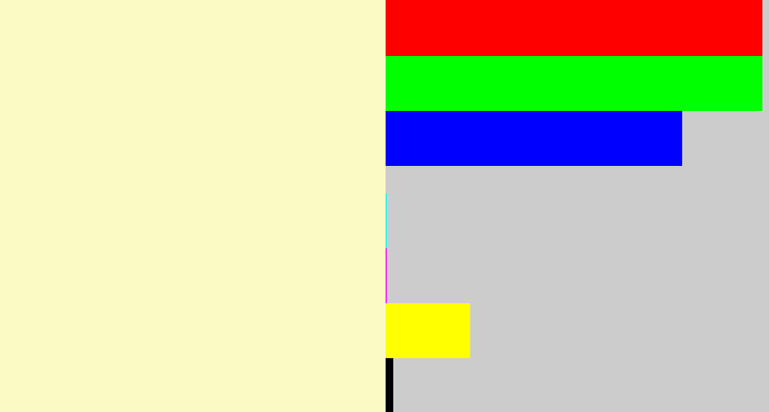 Hex color #fafac4 - egg shell