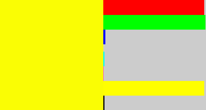 Hex color #fafd04 - bright yellow
