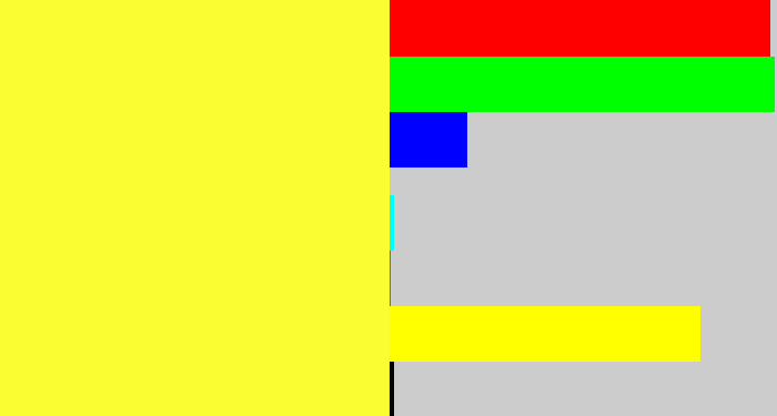 Hex color #fafd32 - lemon yellow