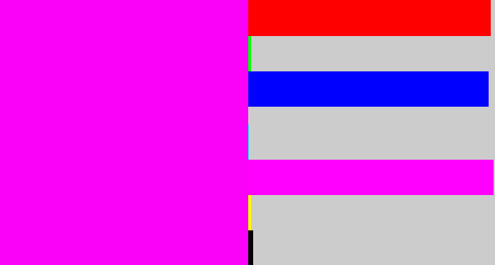 Hex color #fb02f8 - bright magenta