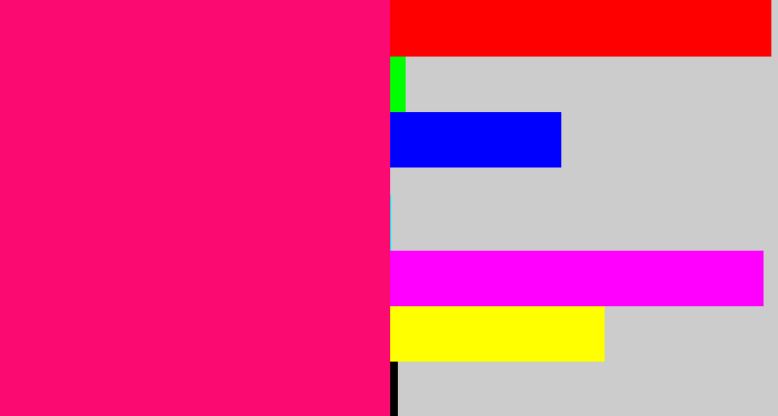 Hex color #fb0b71 - strong pink
