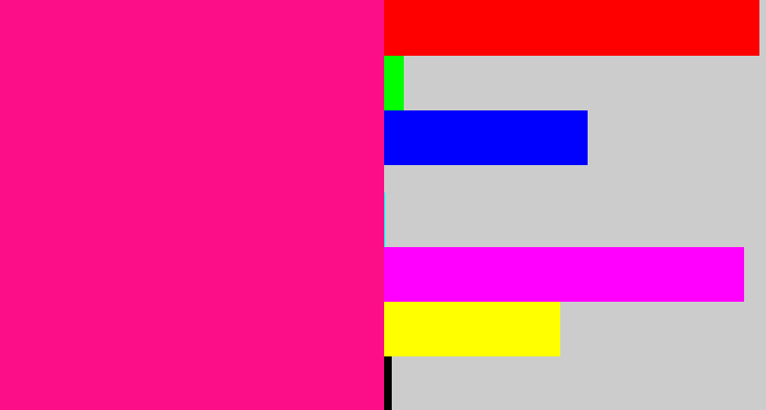 Hex color #fb0e88 - strong pink