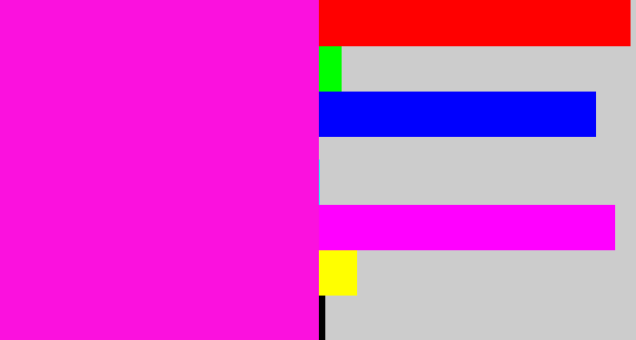 Hex color #fb11de - bright magenta